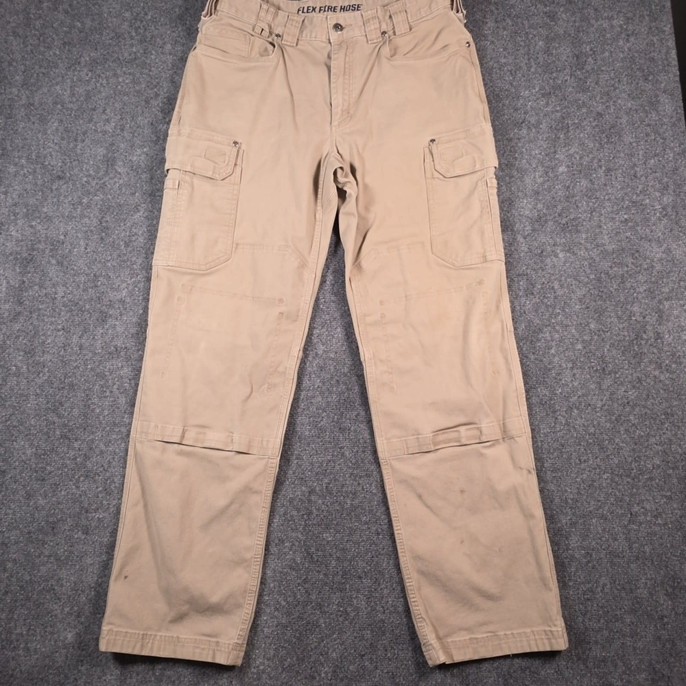 Duluth Flex Fire Hose Cargo Pants Mens 36x32* Beige Ultimate Relaxed Fit